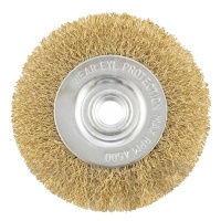 Щетка для УШМ 150 мм, плоская, латунированная, посадка 22,2 мм