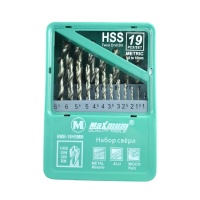 Набор сверл по металлу HSS 19 предметов, 4341, "MAXIMUM" MX 02777 (2691)