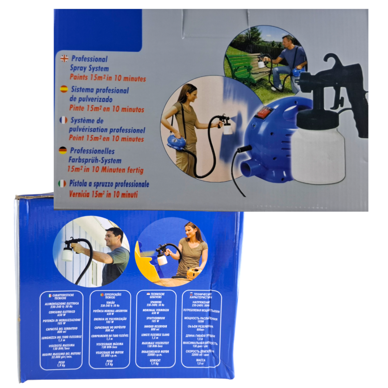 краскопульт электрический 650 вт, 800 мл, 32000 об/мин, голубой, zy 8364 оптом