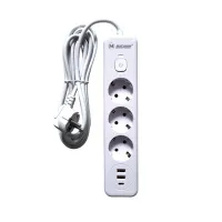 Сетевой удлинитель 3 м, 3 розетки, 2 USB порта, Type C, "MAXIMUM"(Максимум)MX 12486